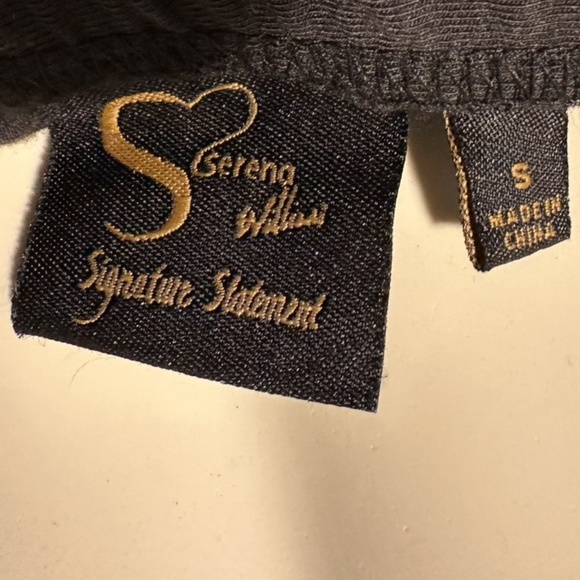 Black Draped Asymmetrical Knit Skirt - Picture 5 of 6